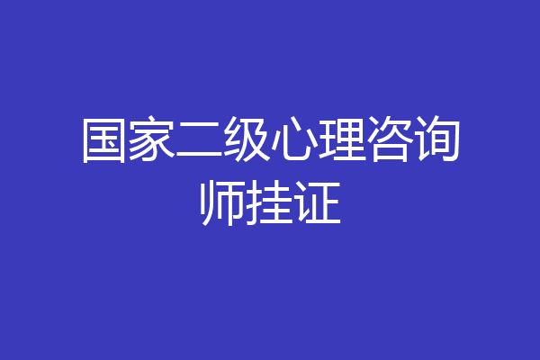 国家二级心理咨询师挂证