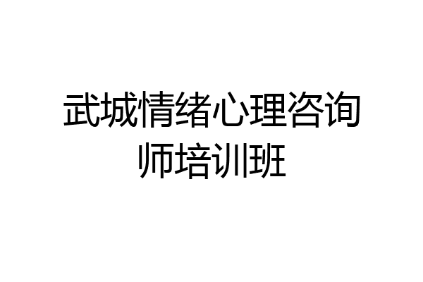 武城情绪心理咨询师培训班
