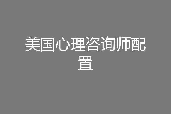 美国心理咨询师配置