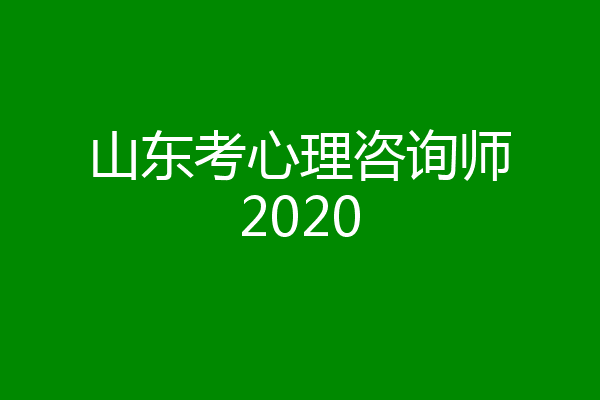 山东考心理咨询师2020