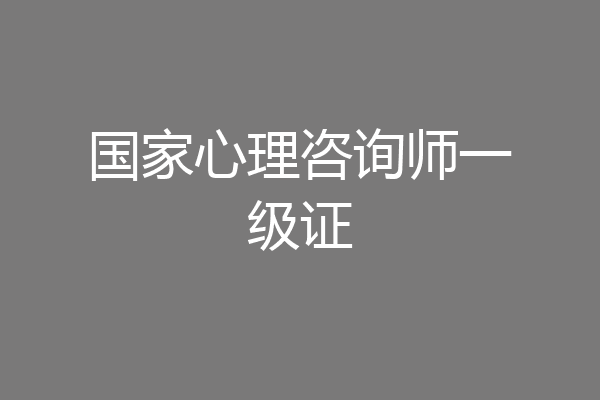 国家心理咨询师一级证