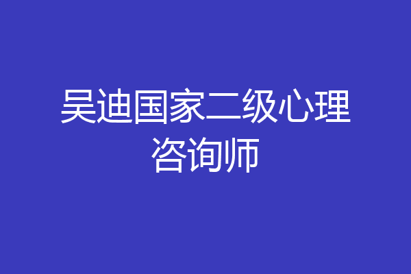 吴迪国家二级心理咨询师
