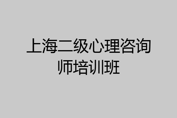上海二级心理咨询师培训班