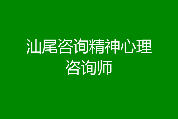 汕尾咨询精神心理咨询师