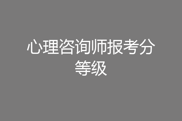 心理咨询师报考分等级