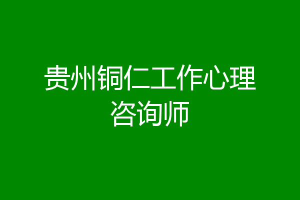 贵州铜仁工作心理咨询师