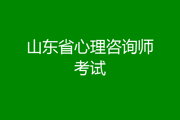 山东省心理咨询师考试