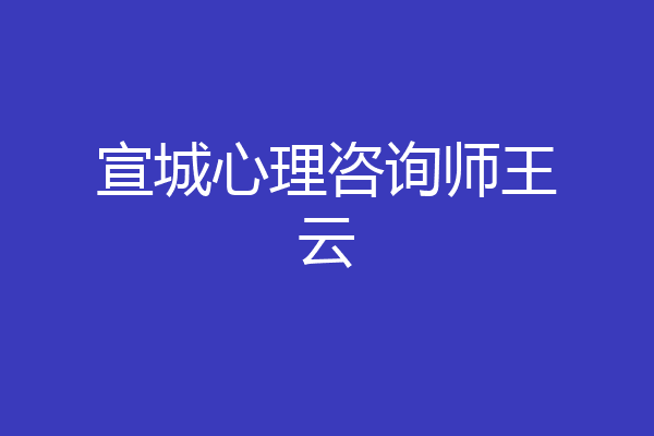 宣城心理咨询师王云