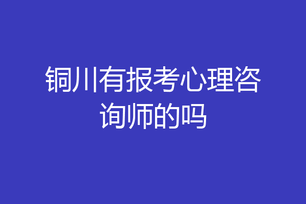 铜川有报考心理咨询师的吗