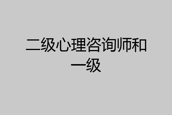 二级心理咨询师和一级