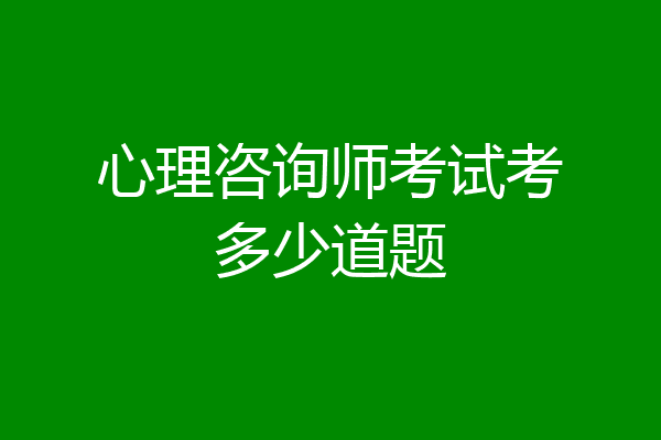 心理咨询师考试考多少道题