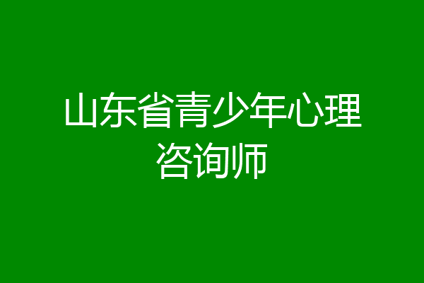 山东省青少年心理咨询师
