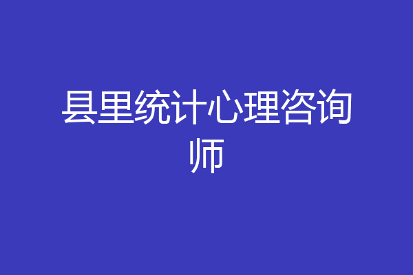 县里统计心理咨询师