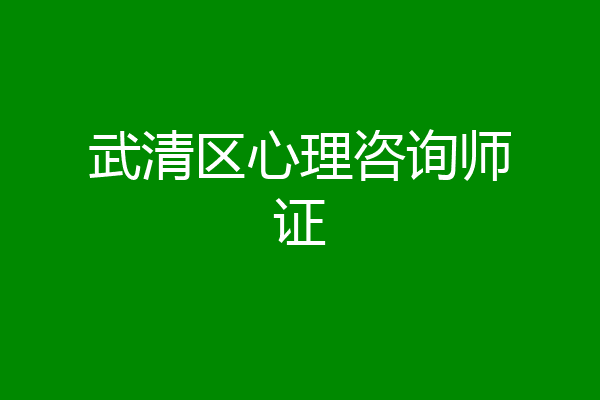 武清区心理咨询师证