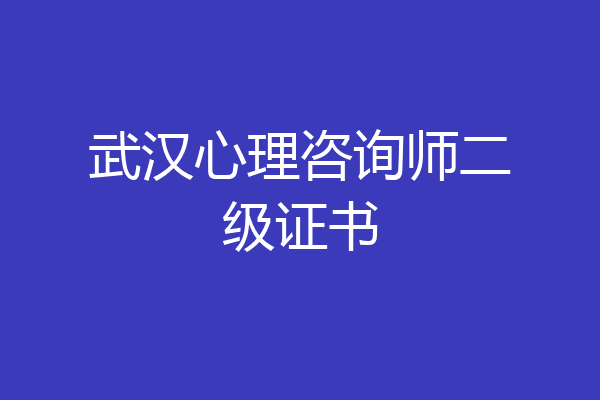 武汉心理咨询师二级证书
