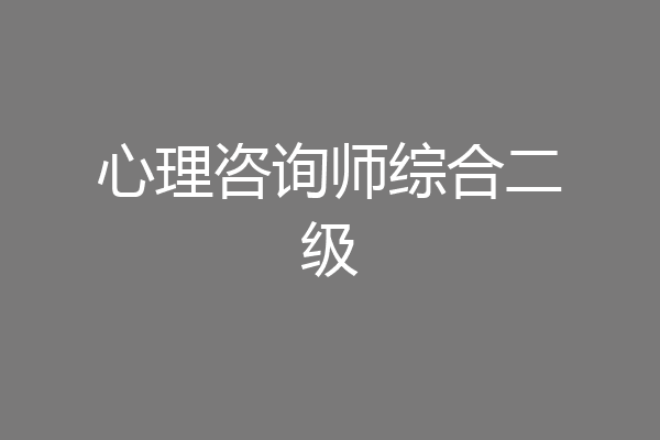 心理咨询师综合二级