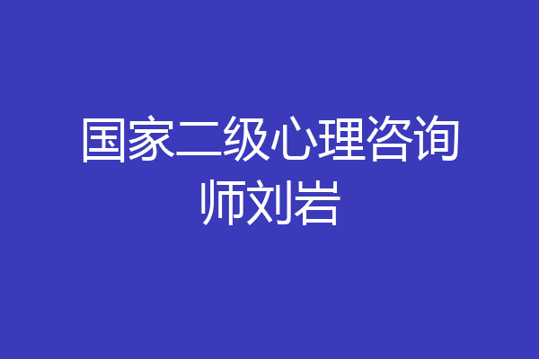 国家二级心理咨询师刘岩