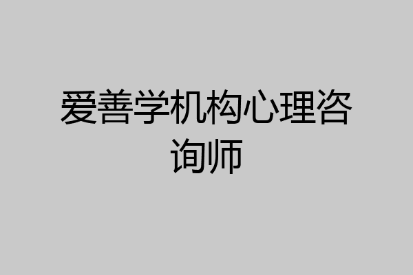 爱善学机构心理咨询师