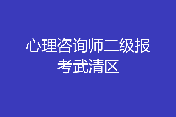 心理咨询师二级报考武清区