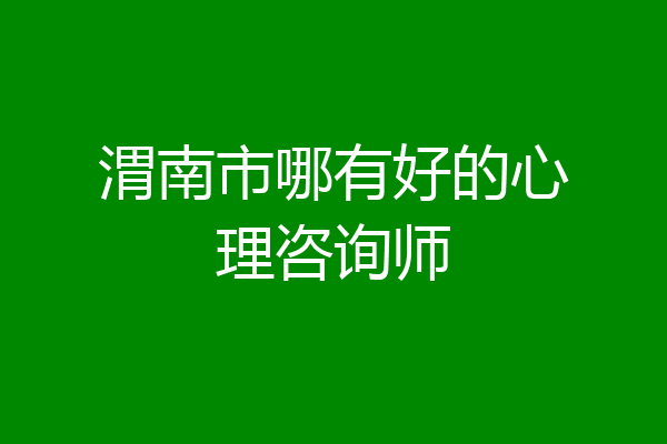 渭南市哪有好的心理咨询师