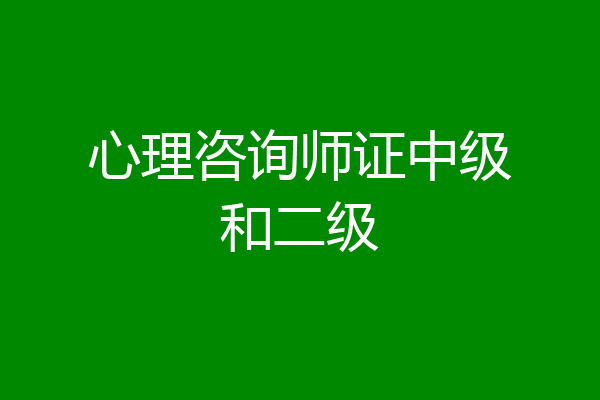 心理咨询师证中级和二级