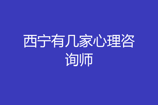 西宁有几家心理咨询师