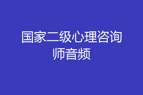 国家二级心理咨询师音频