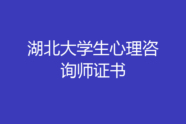 湖北大学生心理咨询师证书