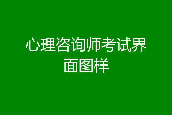 心理咨询师考试界面图样