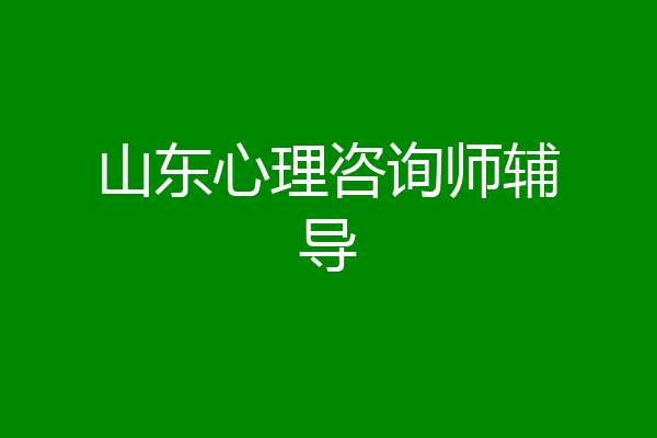 山东心理咨询师辅导