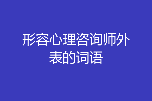 形容心理咨询师外表的词语