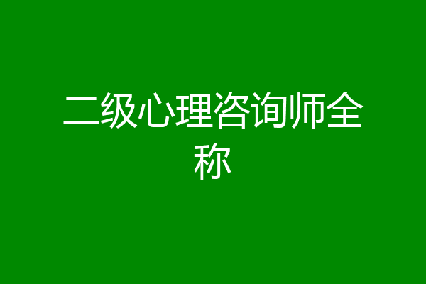 二级心理咨询师全称