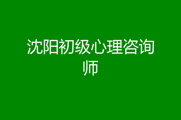 沈阳初级心理咨询师
