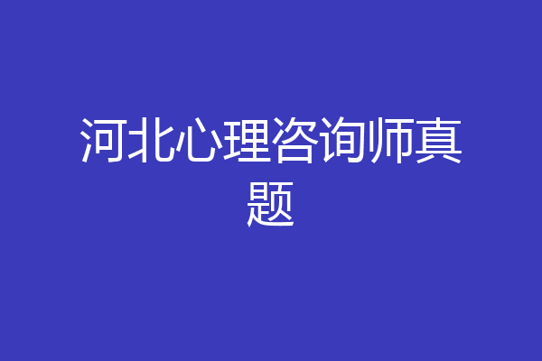 河北心理咨询师真题