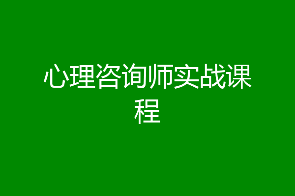 心理咨询师实战课程