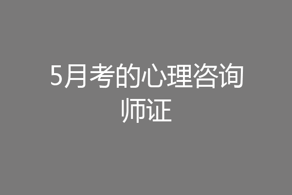 5月考的心理咨询师证