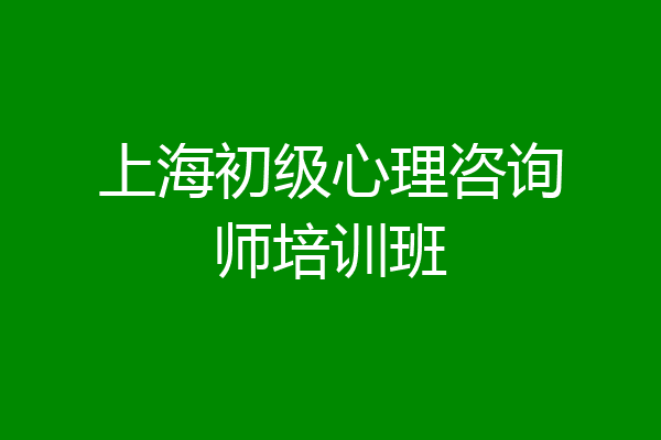 上海初级心理咨询师培训班