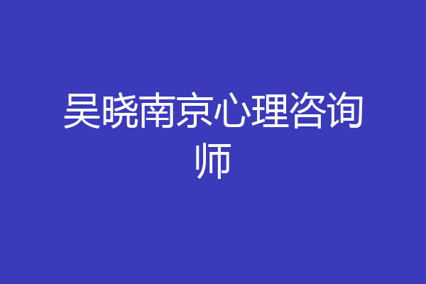 吴晓南京心理咨询师