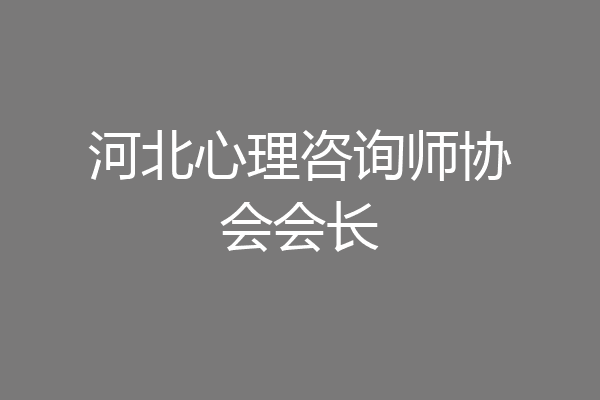 河北心理咨询师协会会长