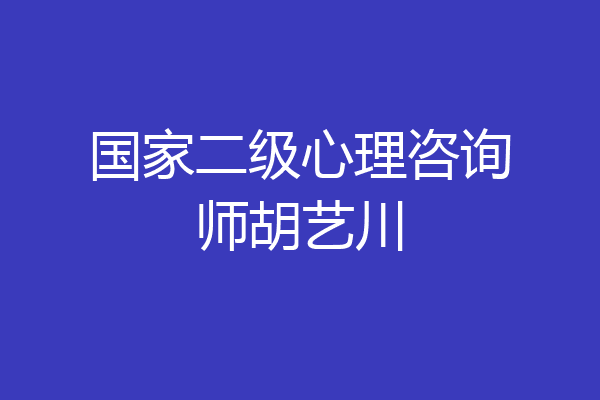 国家二级心理咨询师胡艺川