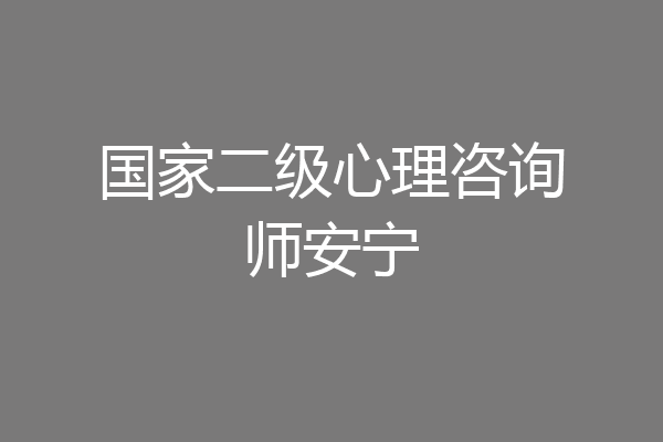 国家二级心理咨询师安宁