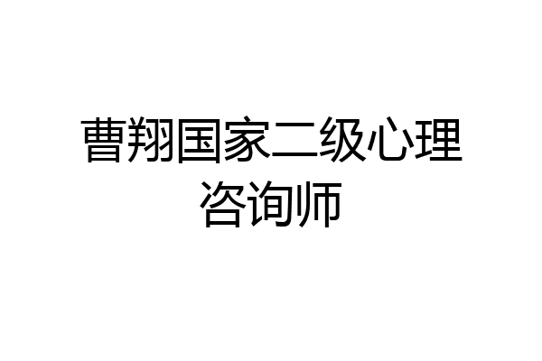 曹翔国家二级心理咨询师