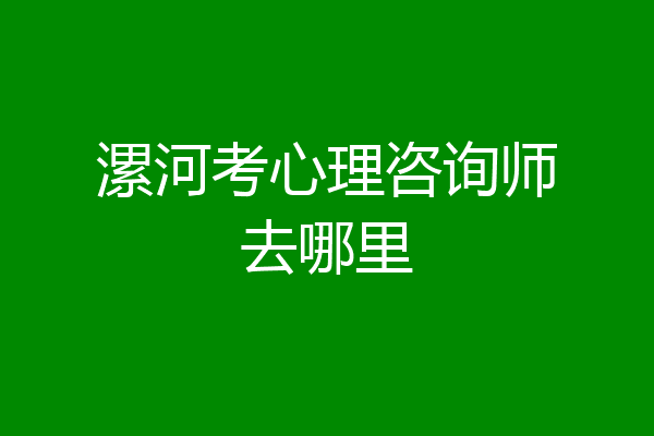 漯河考心理咨询师去哪里