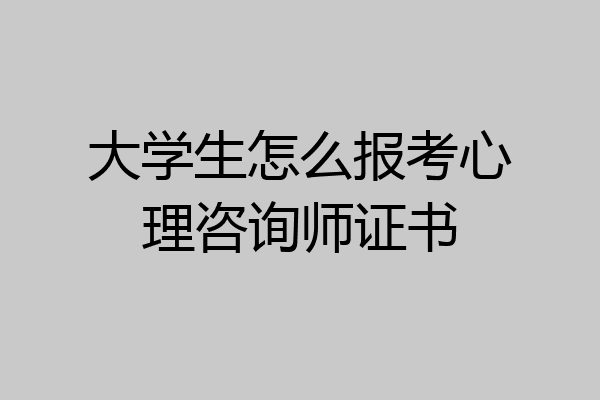 大学生怎么报考心理咨询师证书