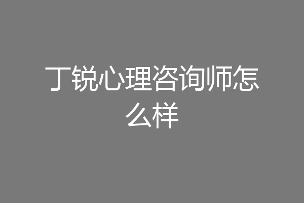 丁锐心理咨询师怎么样