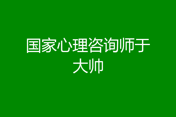 国家心理咨询师于大帅
