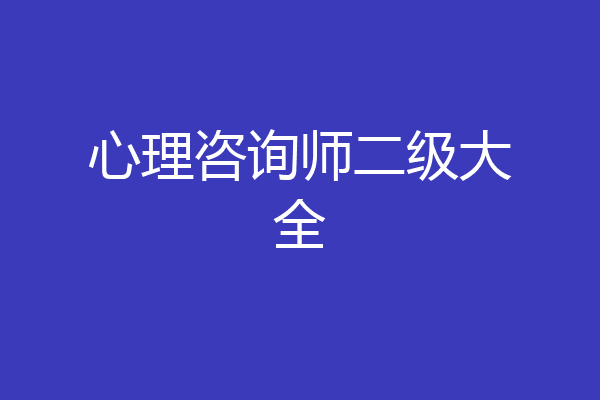 心理咨询师二级大全