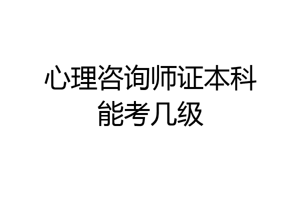 心理咨询师证本科能考几级