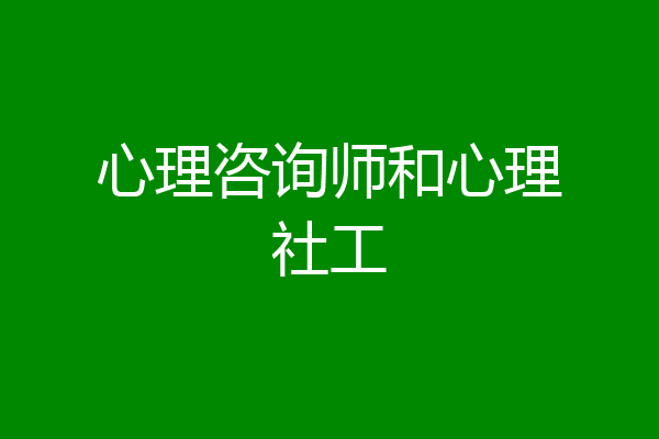 心理咨询师和心理社工