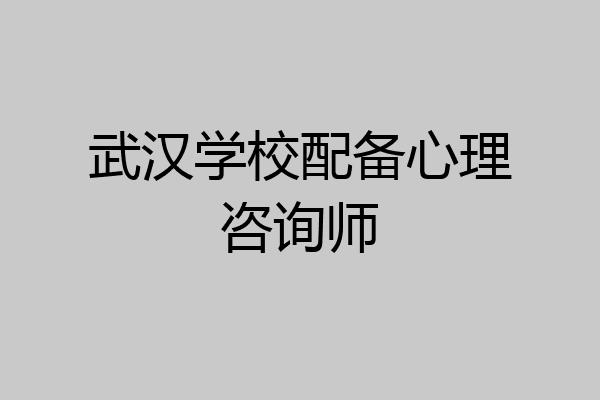 武汉学校配备心理咨询师